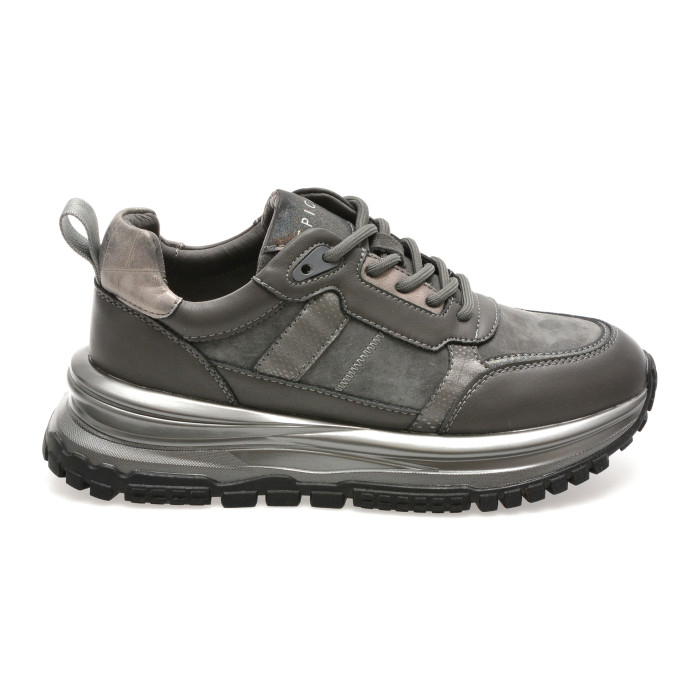 Pantofi sport EPICA gri, QS319, din piele naturala