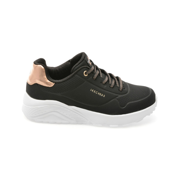 Pantofi sport SKECHERS negri, UNO LITE, din piele ecologica