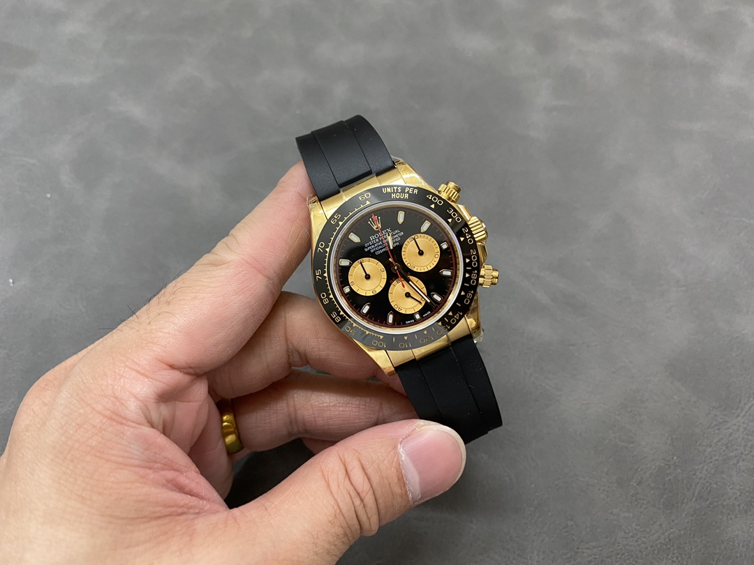 Rolex Daytona 116518LN Black Dial Rubber strap 40mm Mens Replica Watch