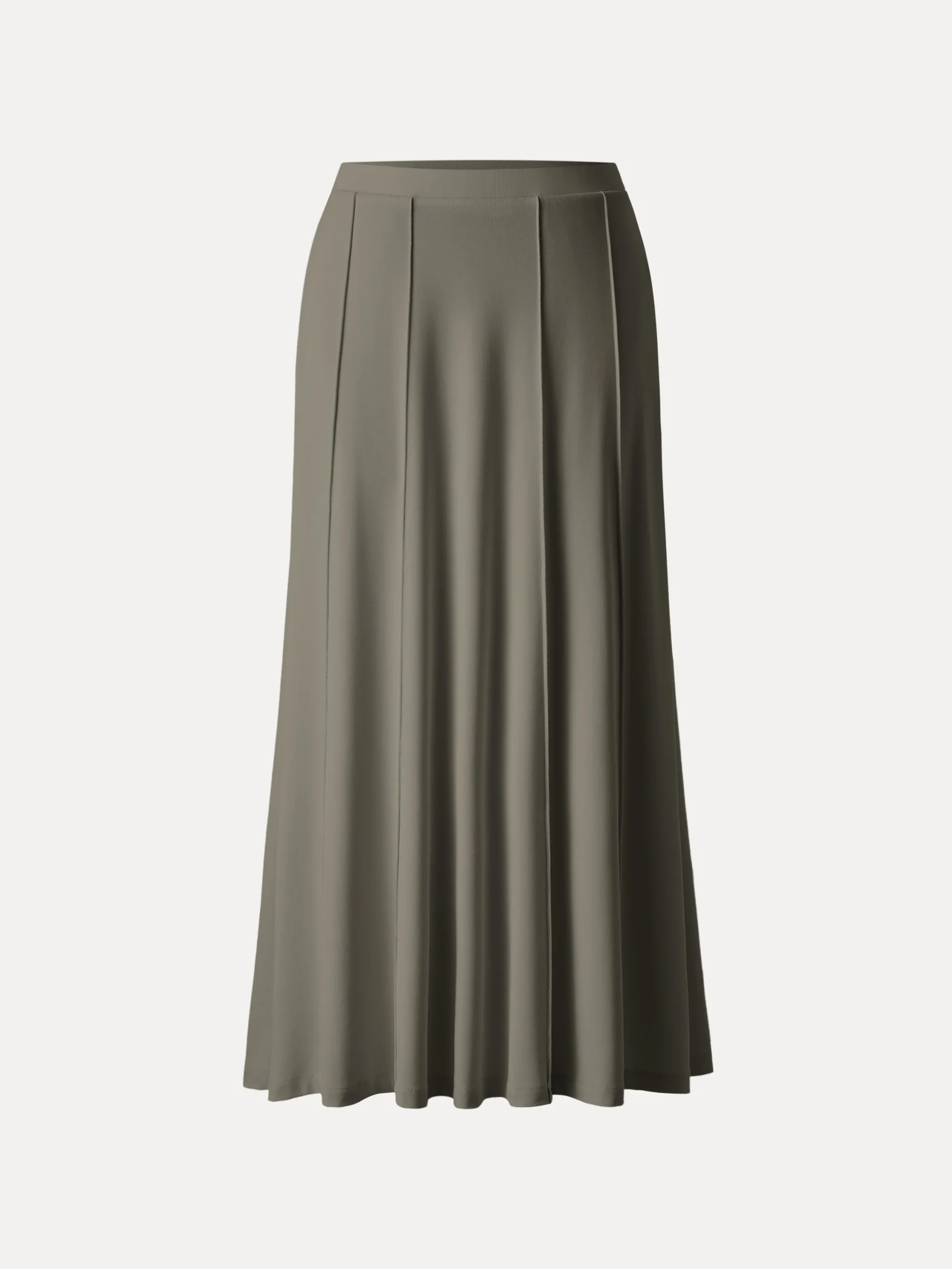 Mid Rise A-line Pintucks Pull-on Maxi Skirt