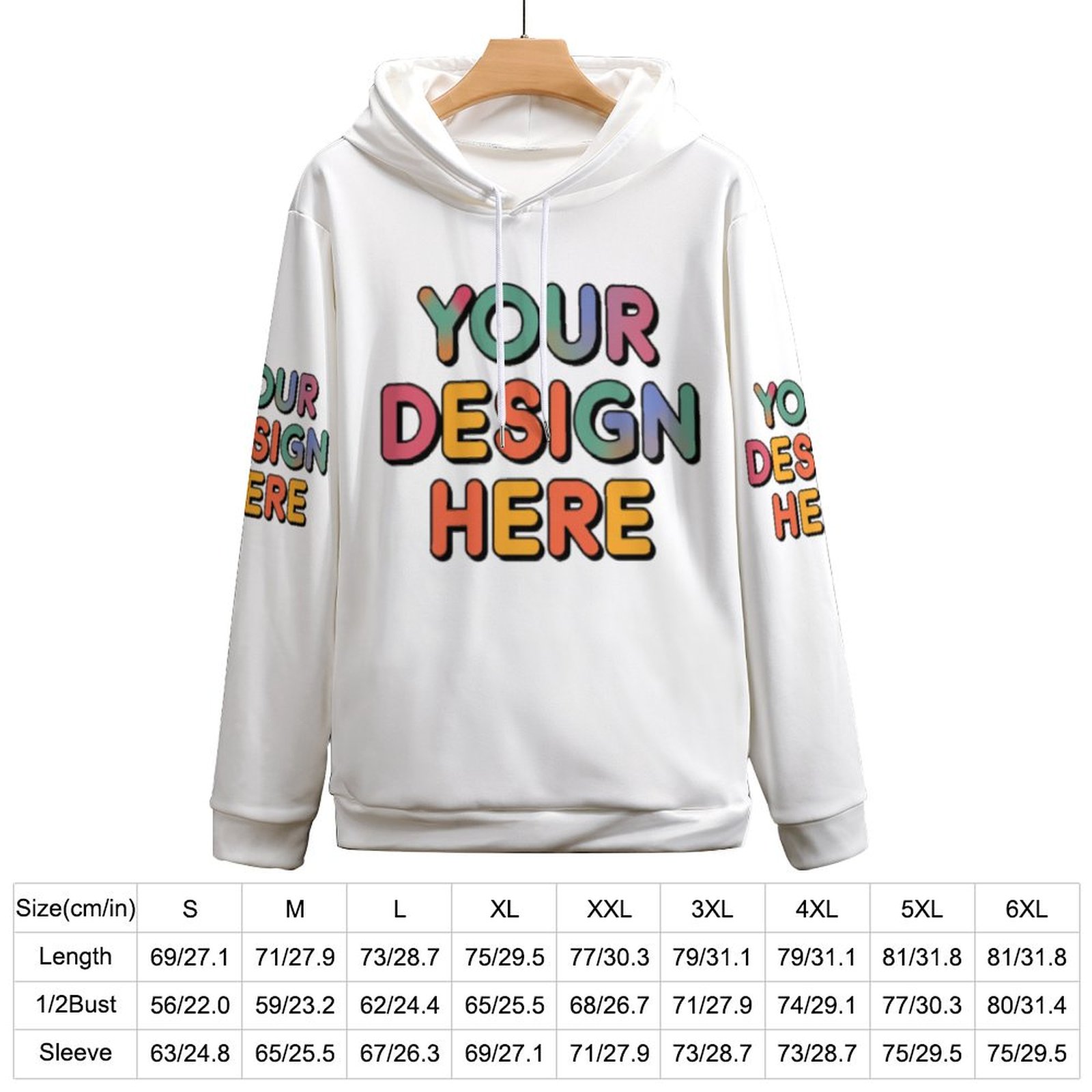 Customized Men’s Adult Sweater with Loose Double-Layer Hood