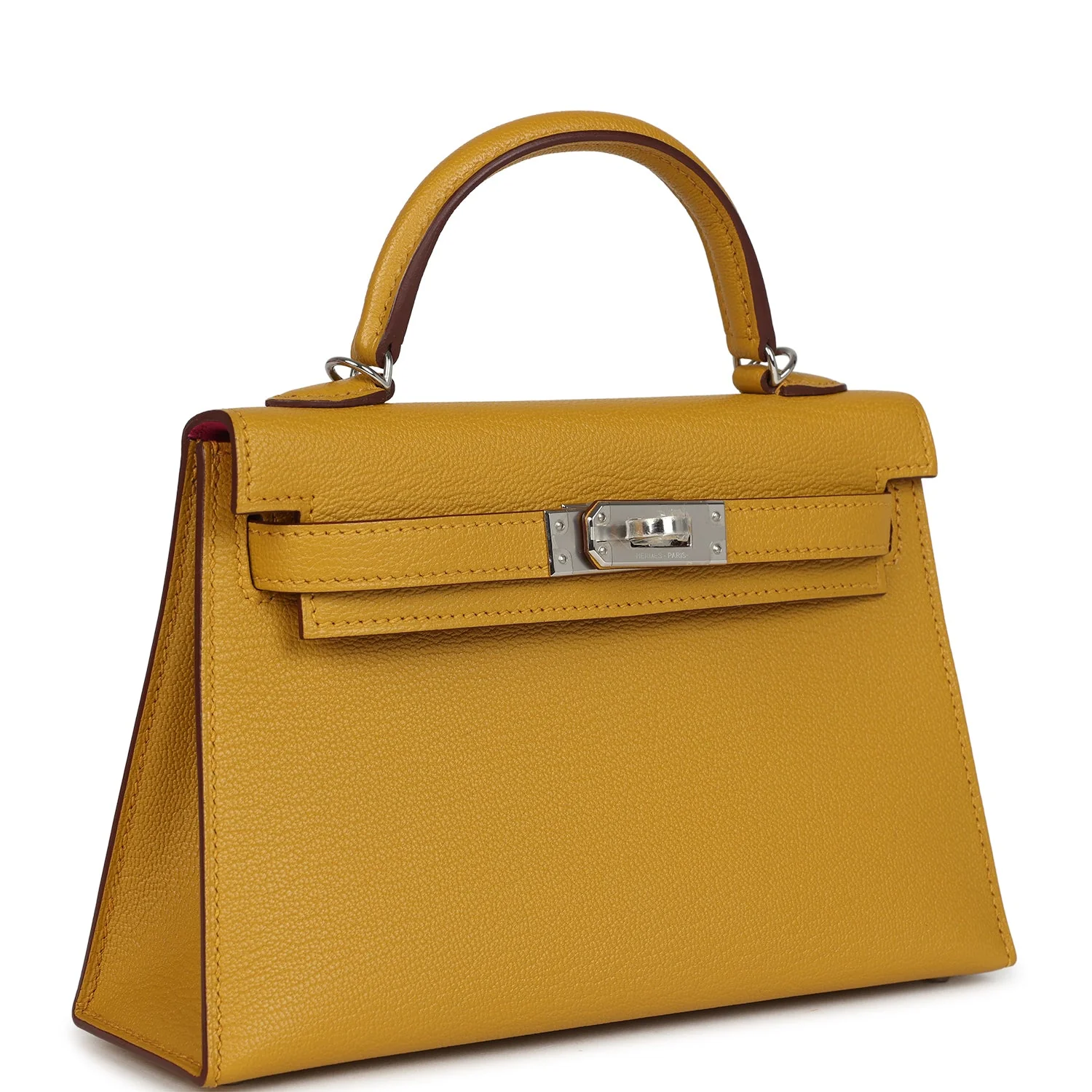 Hermes Kelly Sellier 20 Jaune Ambre Verso Ch��vre Mysore Palladium Hardware