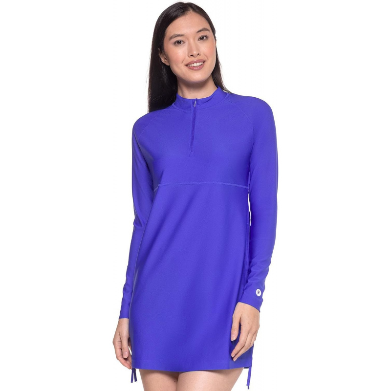 AURETOP Women's Ruche Long Sleeve Swim Shirt