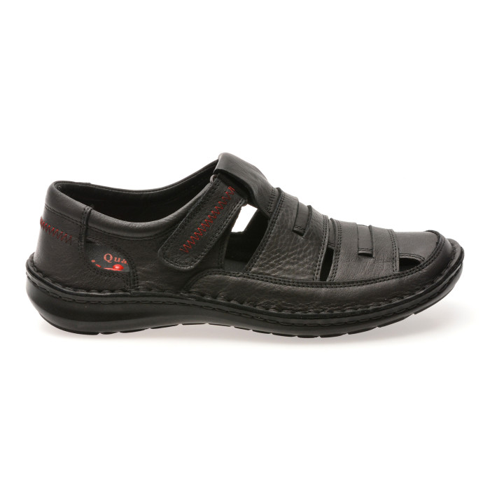 Sandale OTTER negre, 9562, din piele naturala