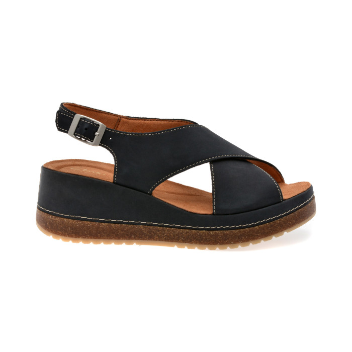 Sandale CLARKS bleumarin, KASSSTE, din nabuc