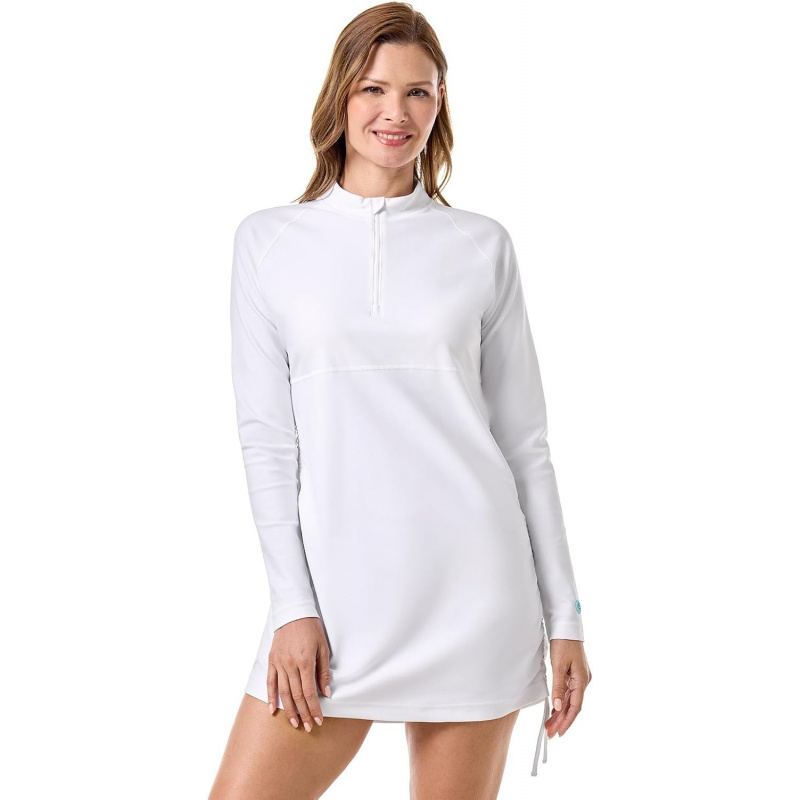 AURETOP Women's Ruche Long Sleeve Swim Shirt