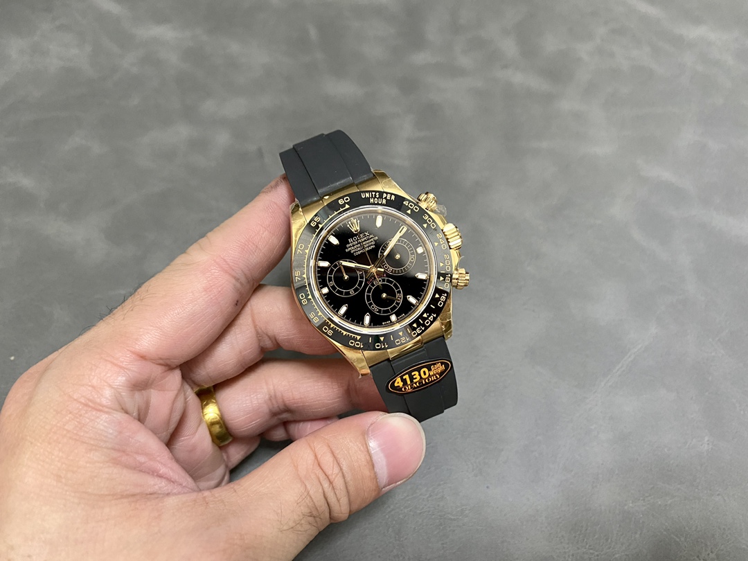 Rolex Daytona 116518LN Black Dial Yellow Gold 40mm Mens Replica Watch
