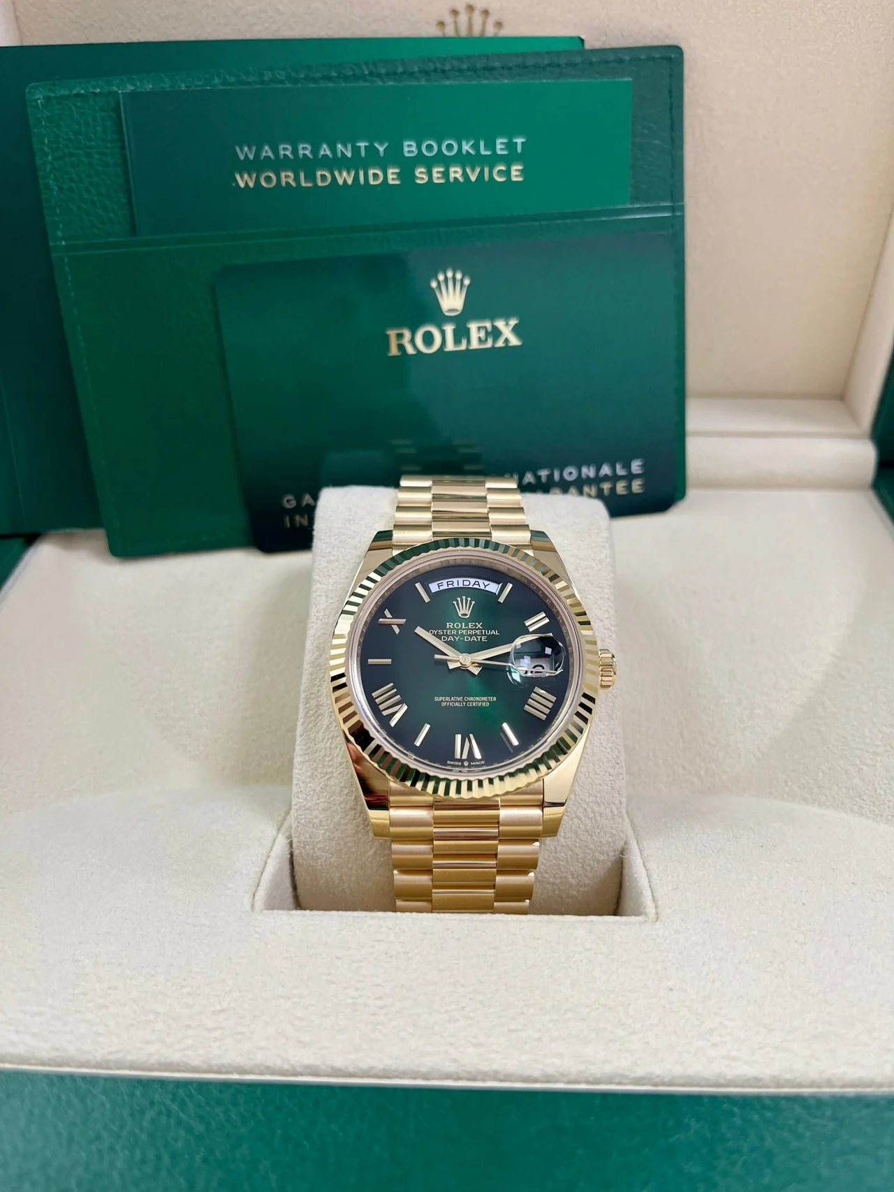 Rolex Day Date 40 Yellow Gold Green Ombre Dial M228238 00691