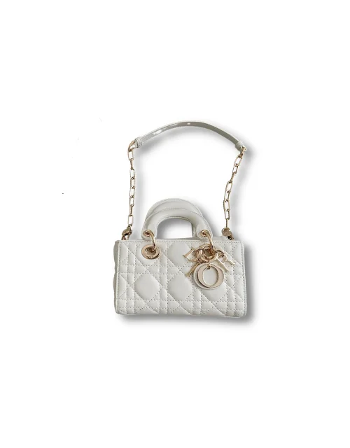 Micro Lady D-Joy Bag White/Pink/Black For Women 6in/16cm S0910ONGE_M030