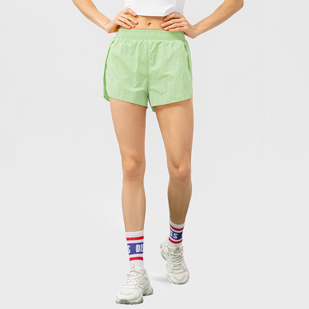 Summer Women's Cool Tech-Style Faux Two-Piece Loose Sports Shorts Breathable Anti-Exposure Running Fitness Shorts
