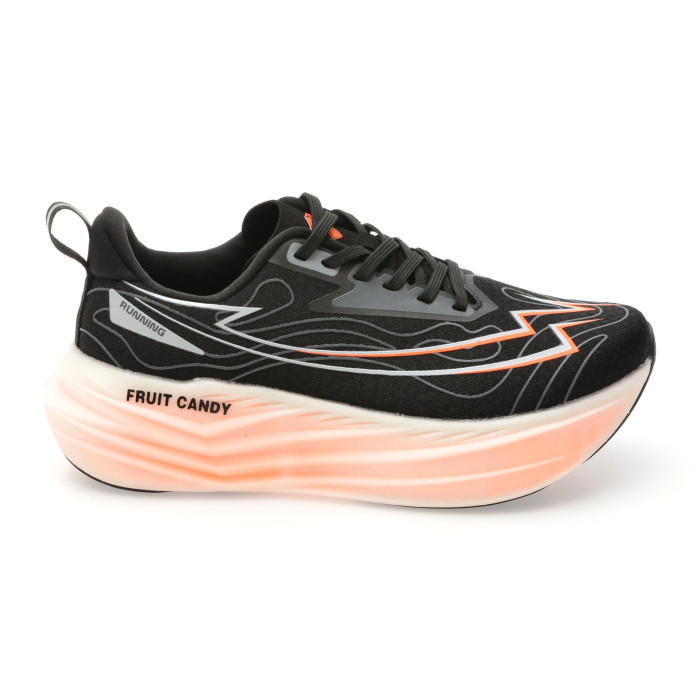 Pantofi sport NHOT negri, A519, din material textil