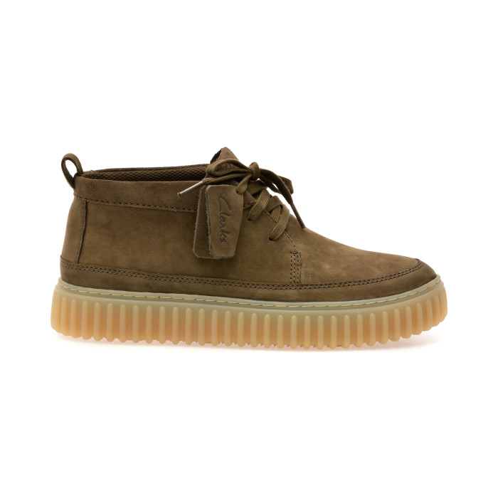 Ghete CLARKS kaki, TORHILL LACE HI, din nabuc