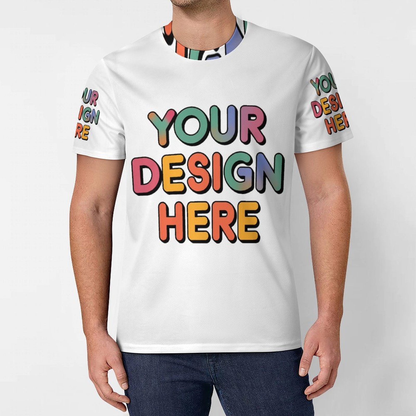 Custom Men’s Soft Fabric All Print T-Shirt for Casual Daily Wear