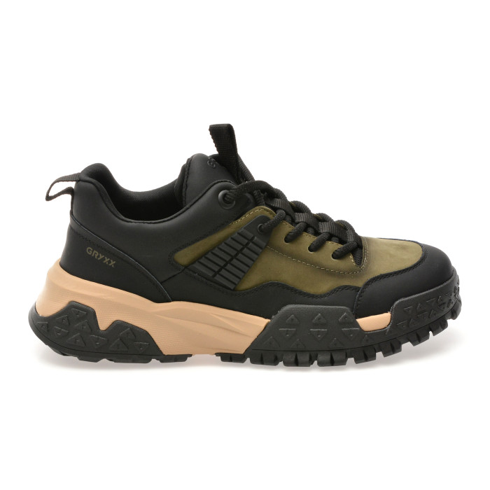 Pantofi sport GRYXX kaki, LN7, din piele naturala