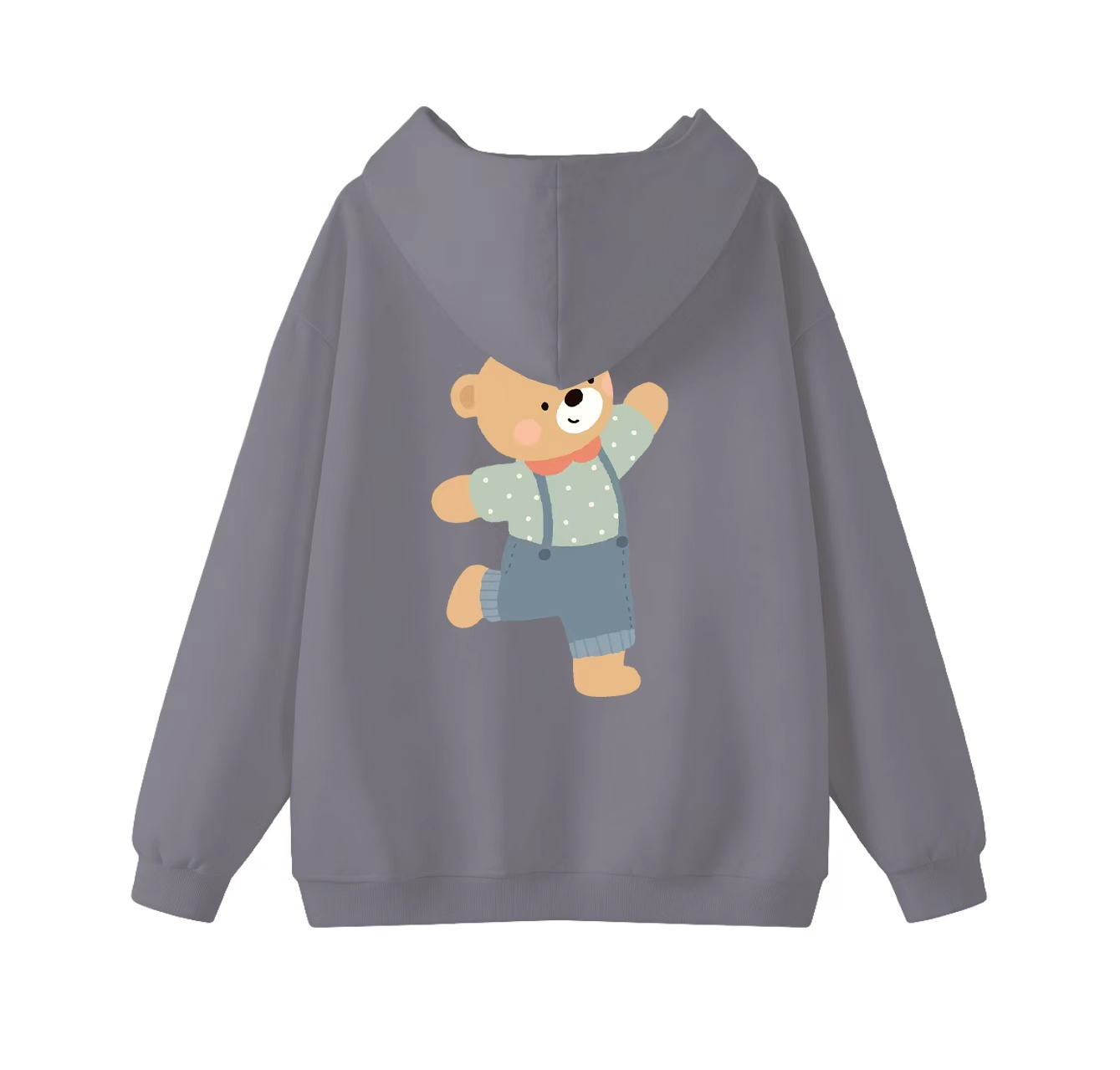 This adorable hooded sweatshirt features a cute bear print and is a casual pullover. Its stand-up collar design also makes it an ideal choice for winter wear.