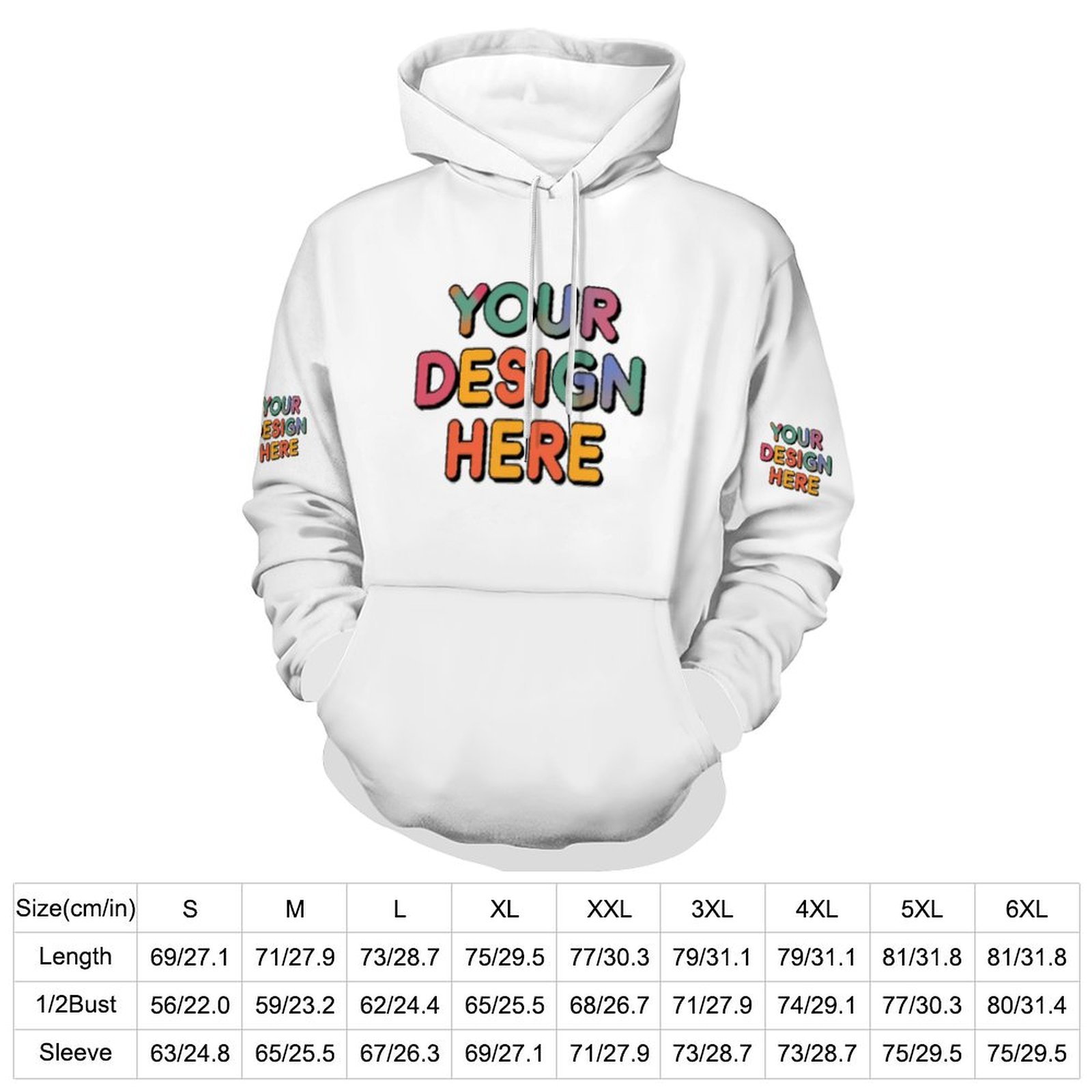 Personalized Custom Men’s Versatile All-Over Print Hoodie for Everyday Wear