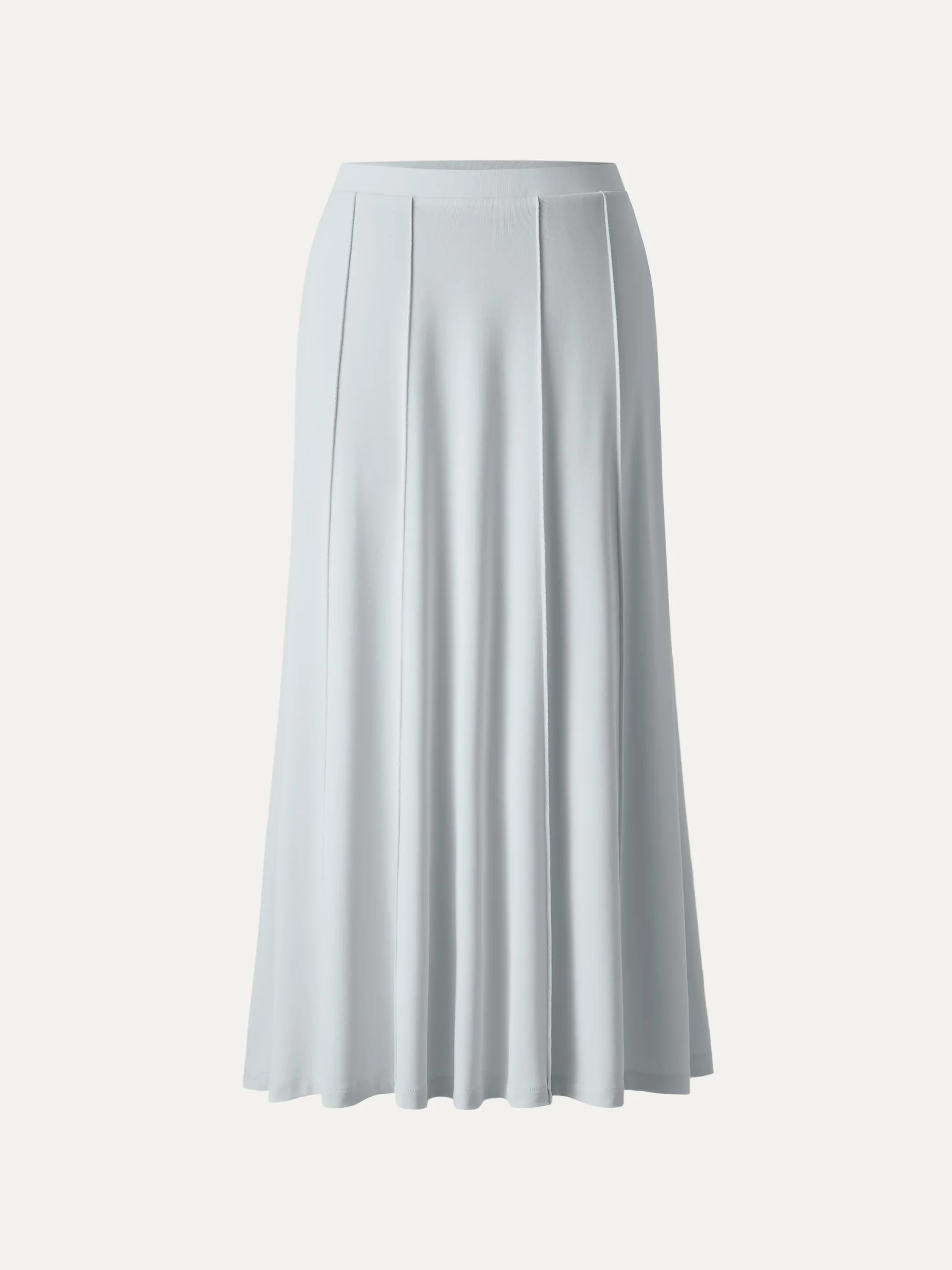 Mid Rise A-line Pintucks Pull-on Maxi Skirt