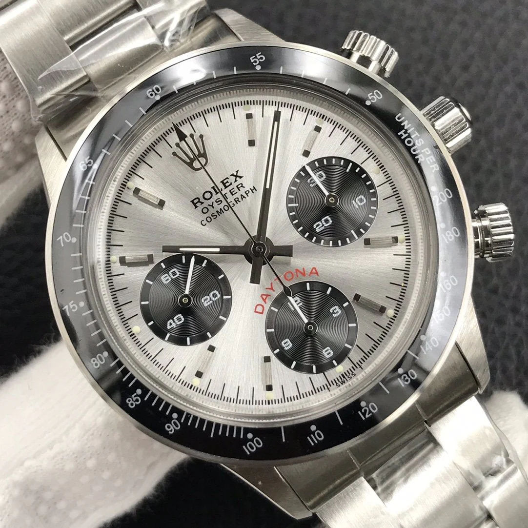 DAYTONA 38MM VINTAGE BLACK BEZEL SILVER DIAL