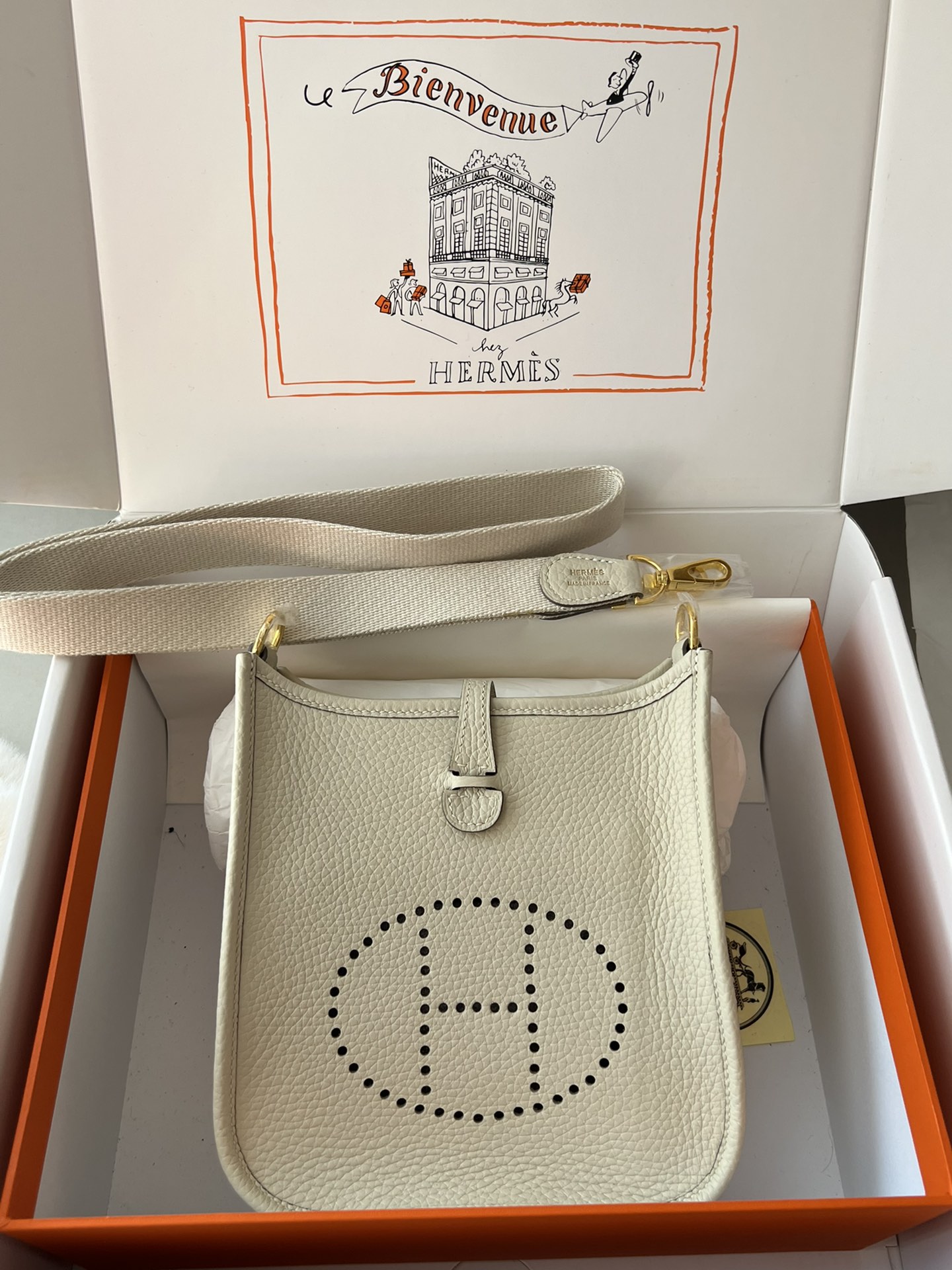 Hermes Evelyn 𝖬𝗂𝗇𝗂 17 Gold Hardware-Top master