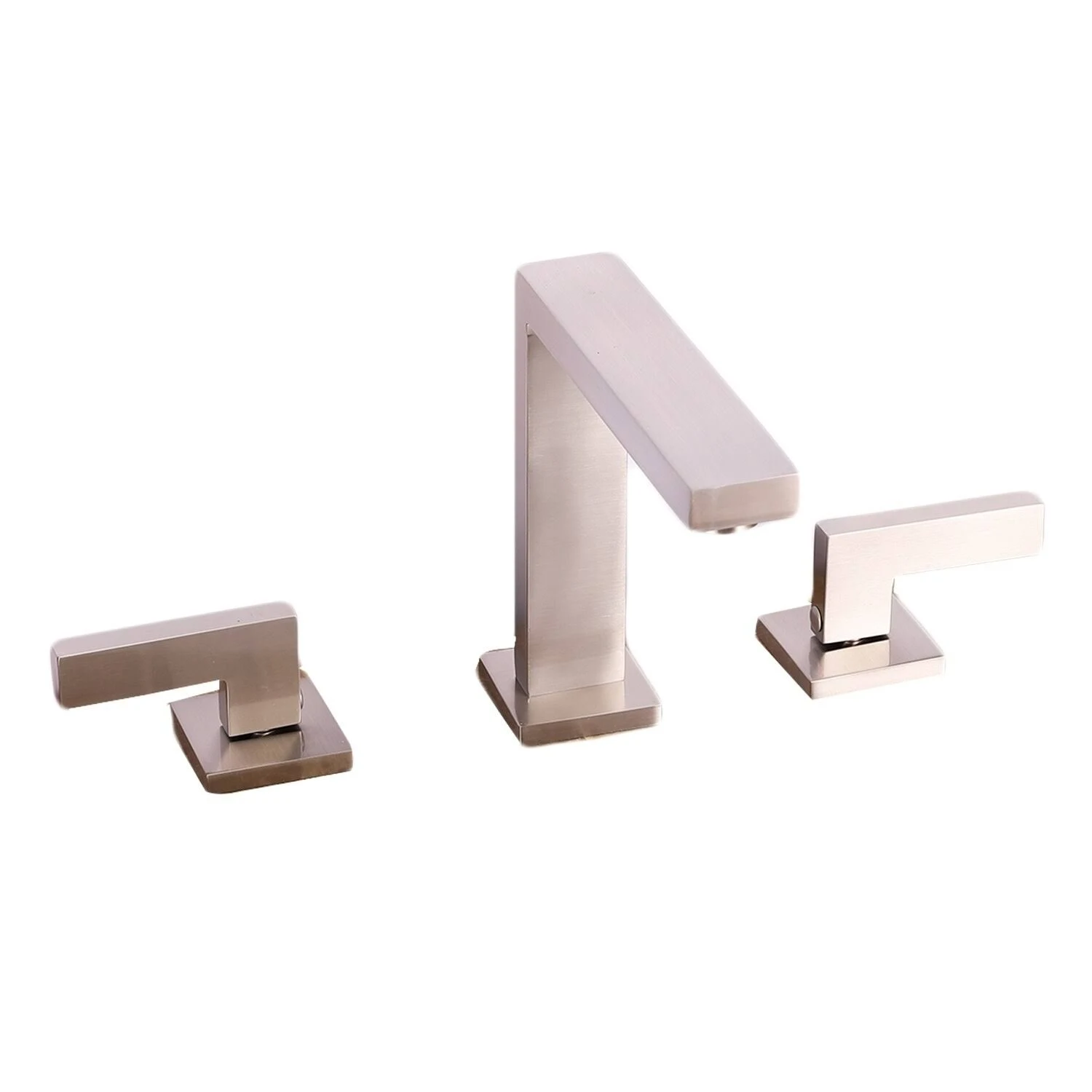Eviva Sleek 2 Handles 3 Holes Brushed Nickel Bathroom Sink Faucet
