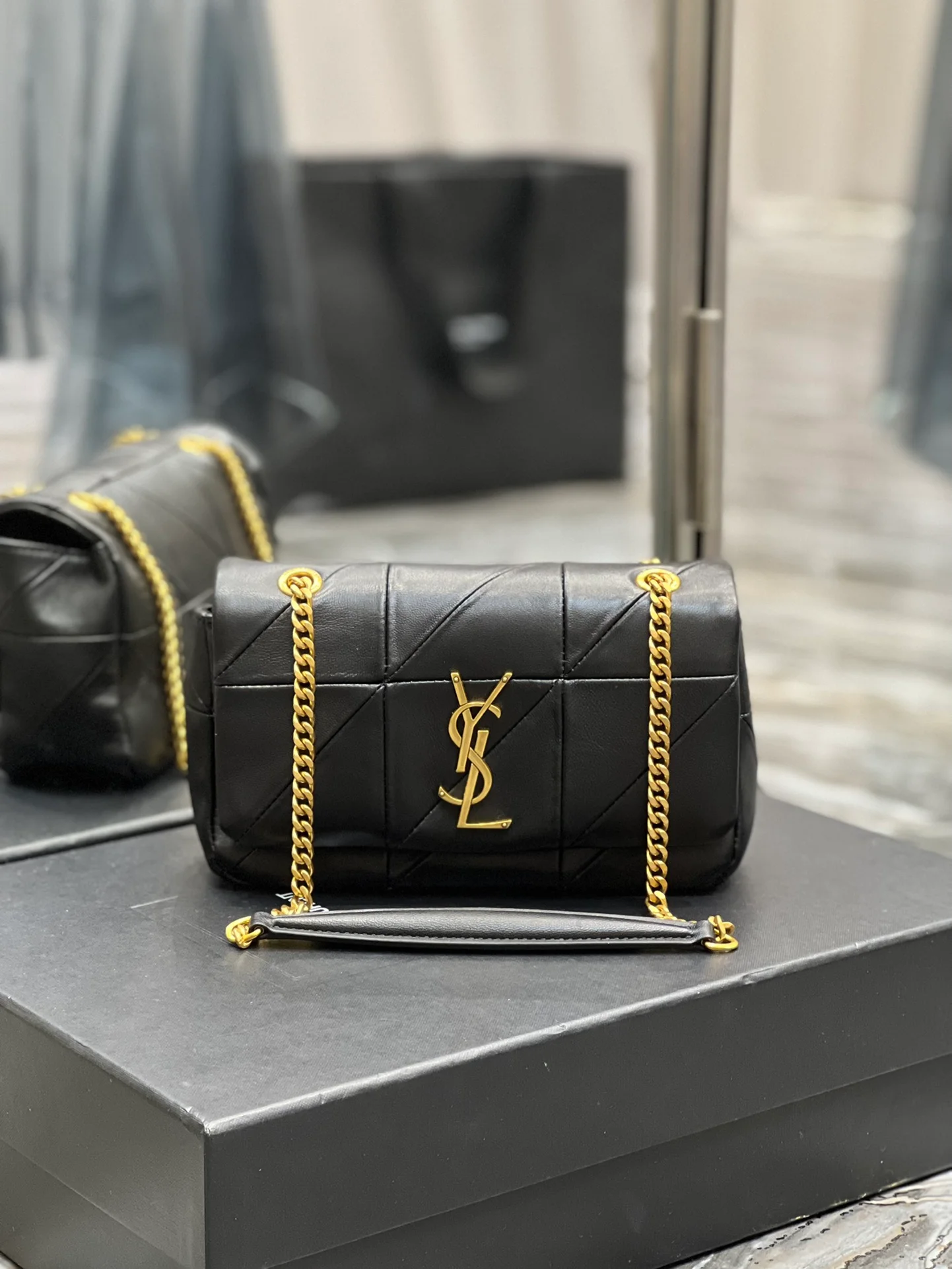 Saint Laurent Jamie Small Chain Bag Black For Women, Women’s Bags 7.8in/20cm YSL