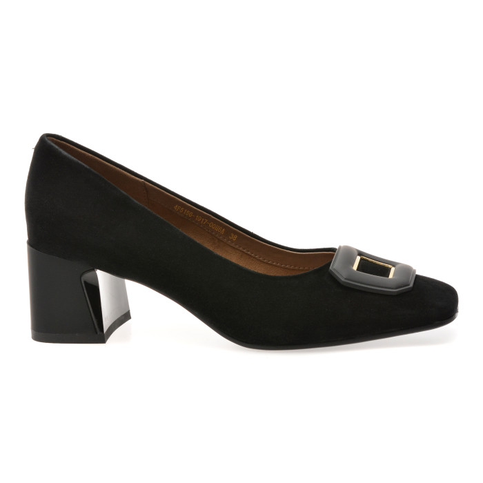 Pantofi eleganti EPICA negri, 4F5156, din piele intoarsa