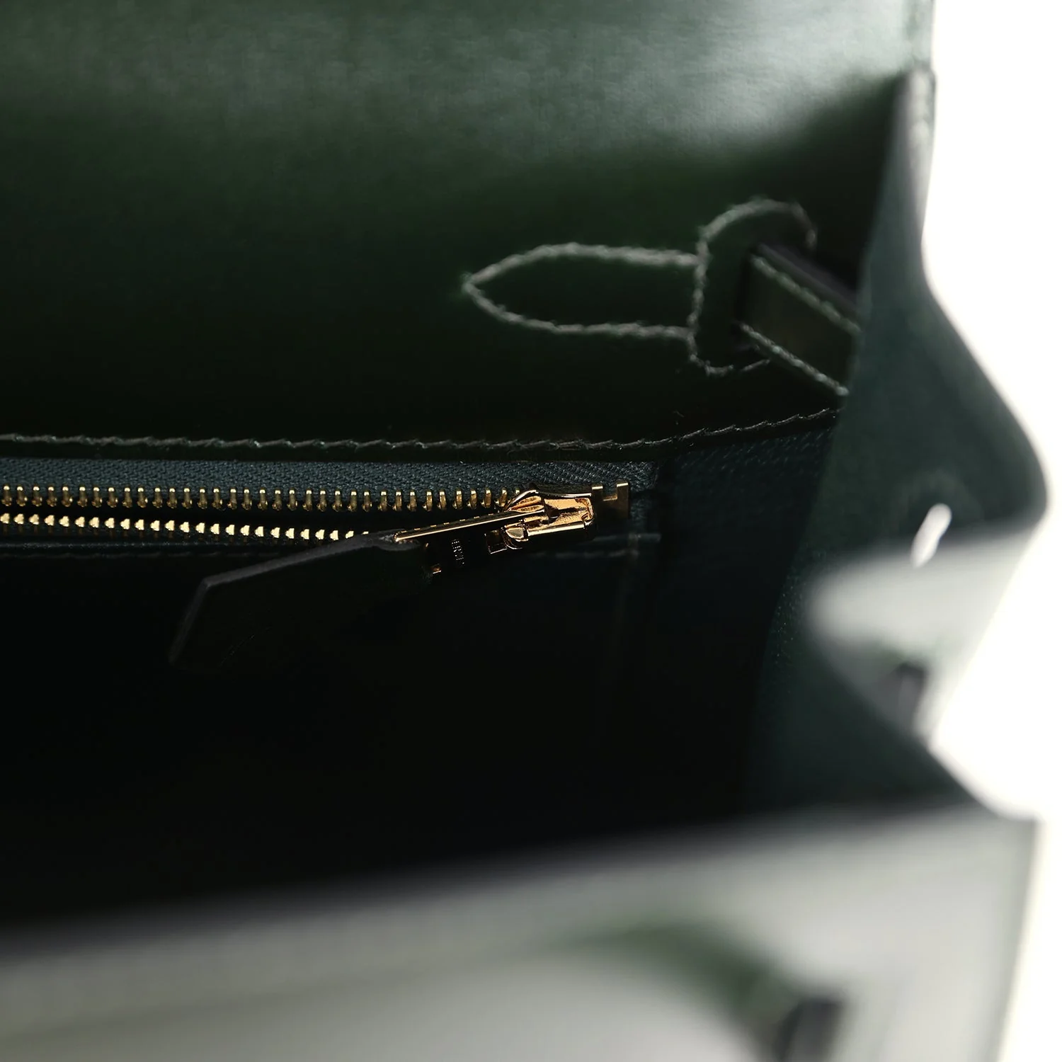 Hermes Kelly Sellier 25 Vert Fonce Box Gold Hardware