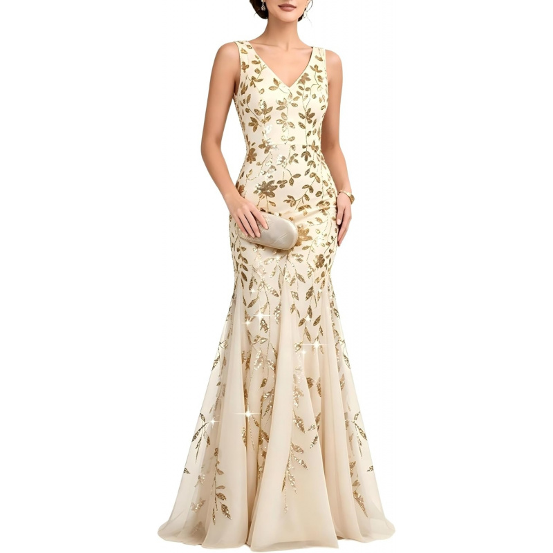 Women's Formal Evening Gowns Long Sparkly Sequin