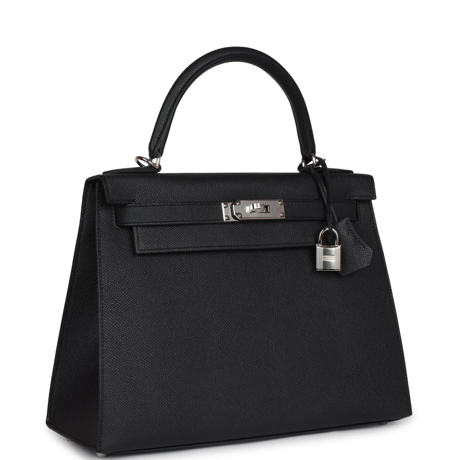 Hermes Kelly Sellier 28 Black Epsom Palladium Hardware