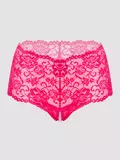 Lovehoney Pink Lace Crotchless Pearl Shorts
