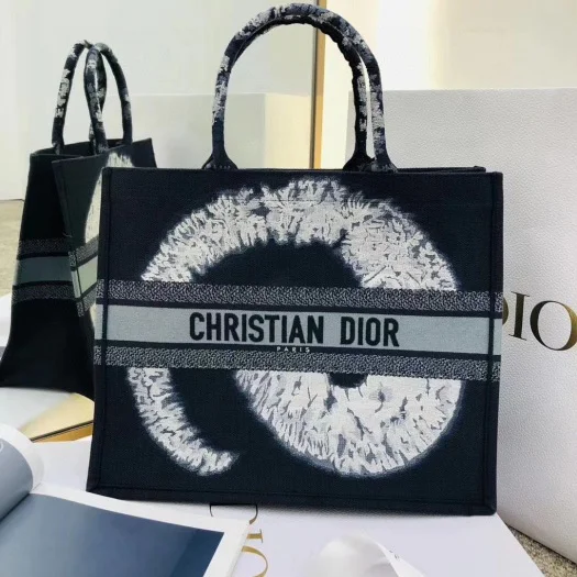 Dior Blue Multicolor Tie Book Tote 41Cm
