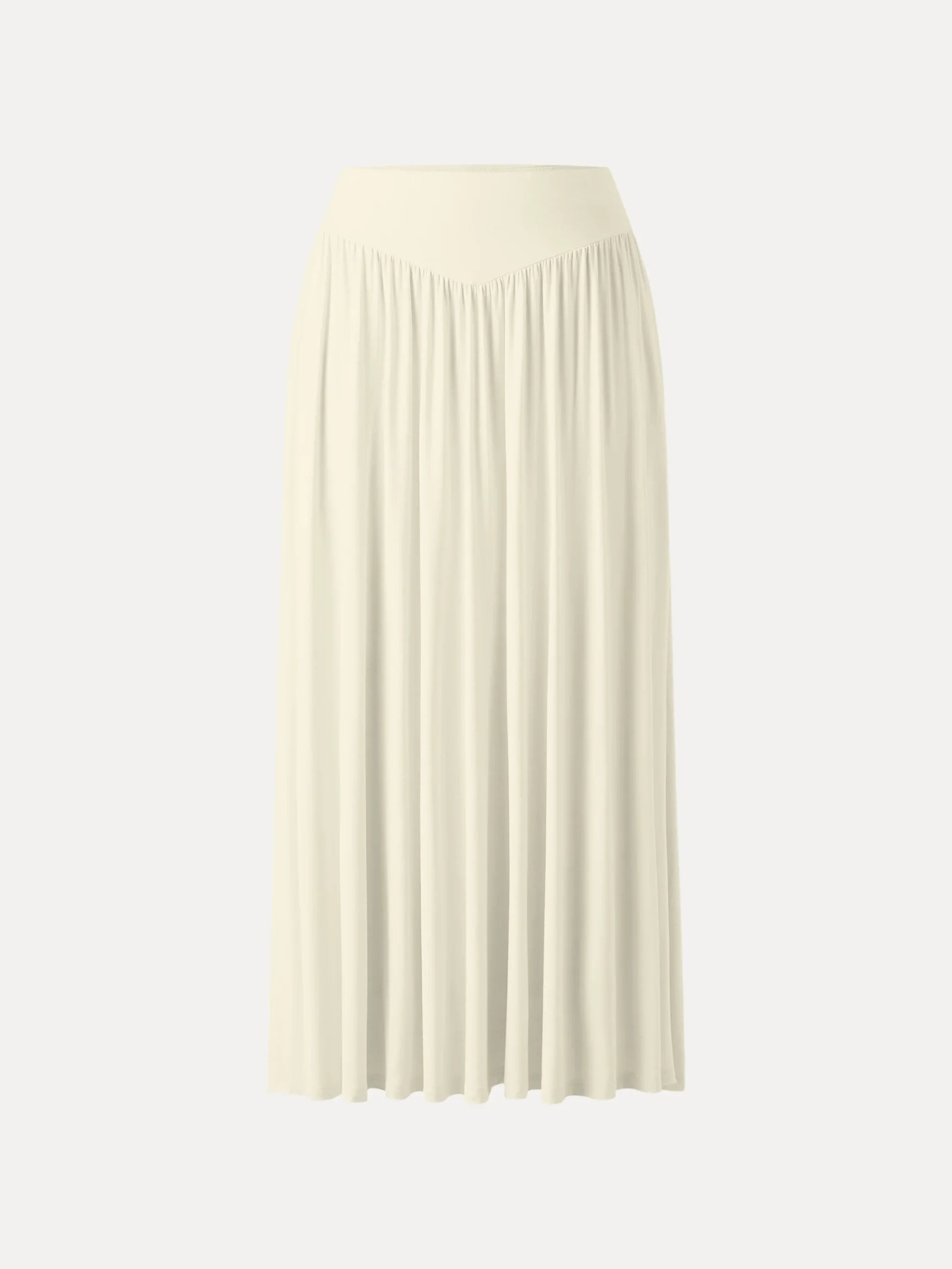 Ultrasoft V-shape Waist Gathred Maxi Circle Skirt with Pockets