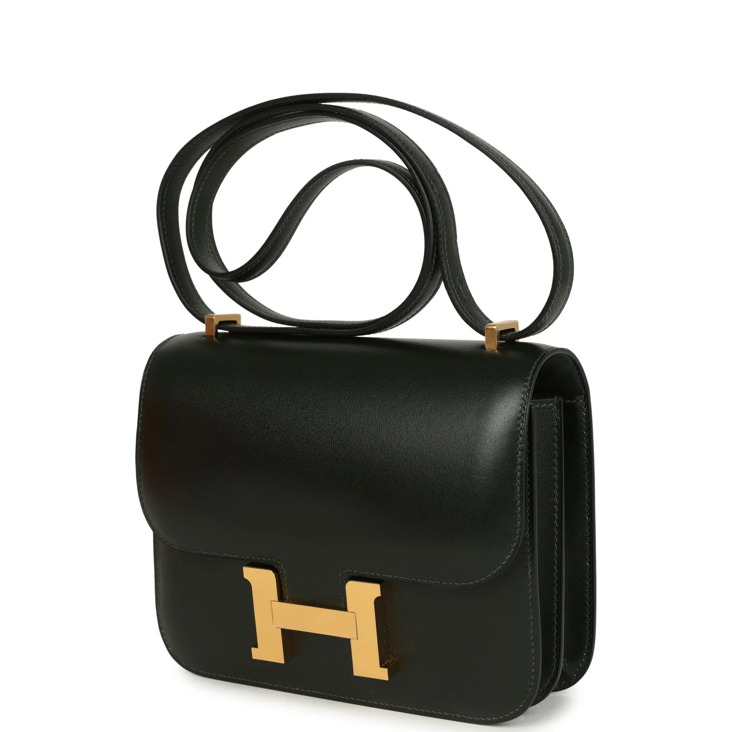 Hermes Constance 1-18 Vert Fonce Box Gold Hardware