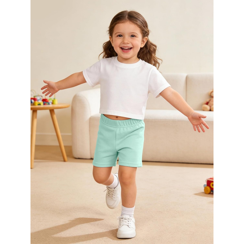4 Pack Baby and Toddler Girls' Cotton Bike Shorts