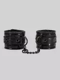 Bondage Boutique Black Rose Faux Fur Lined Wrist Cuffs