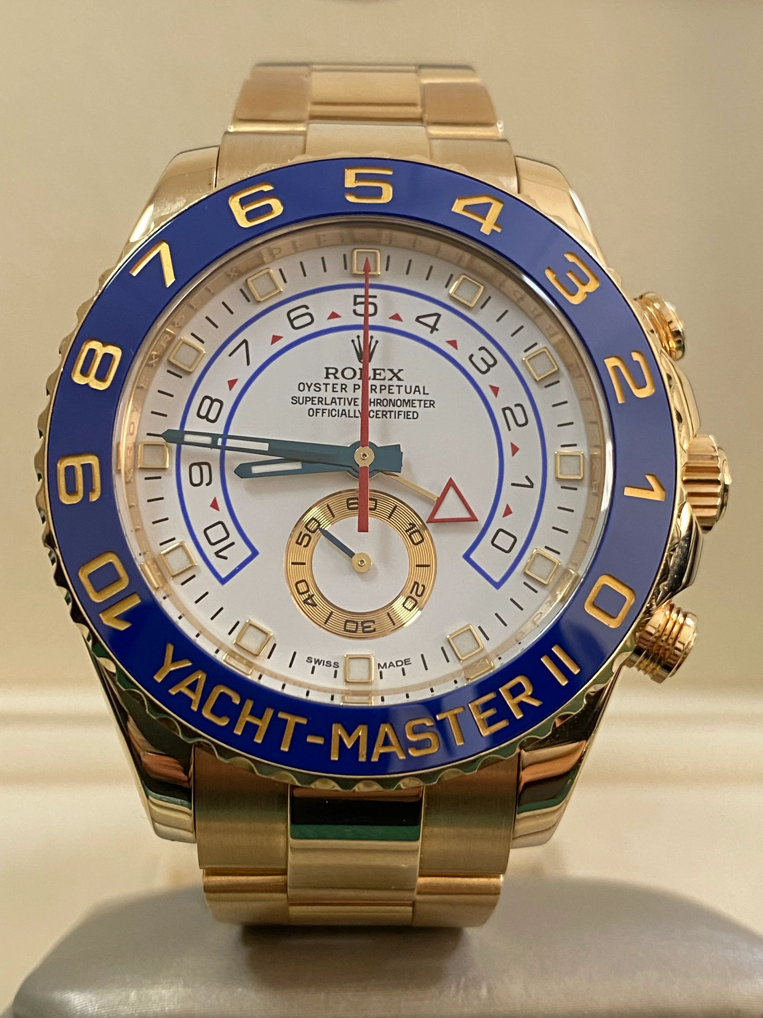 Rolex Yellow Gold Yacht-Master II - 2018 - White Dial - 116688 *UNPOLISHED*