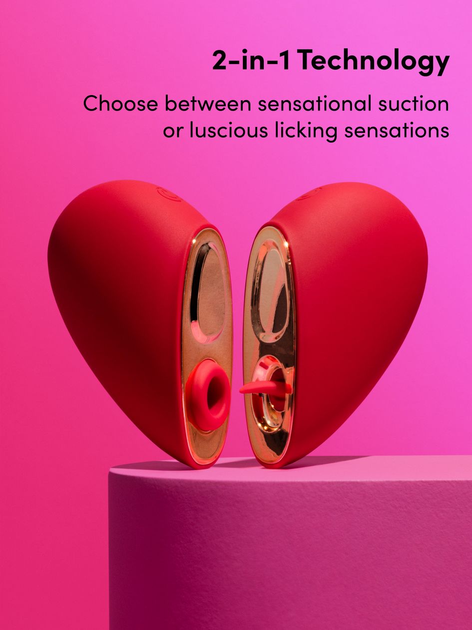 Lovehoney Heart Duo Clitoral Suction and Licking Stimulator