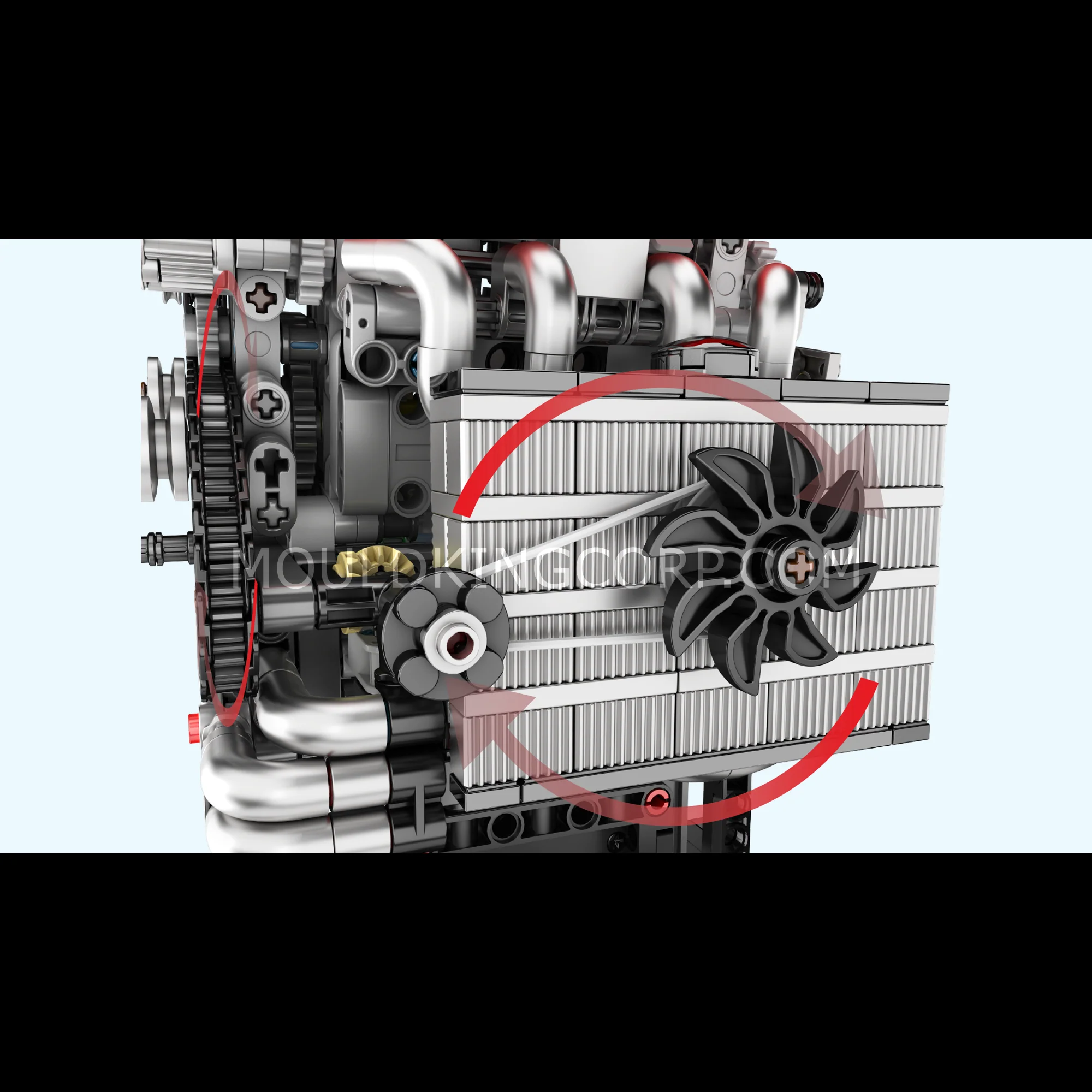 Mould King 10235 4G63T Turbocharged Inline-Four Engine Model Building Set | 811 Pcs