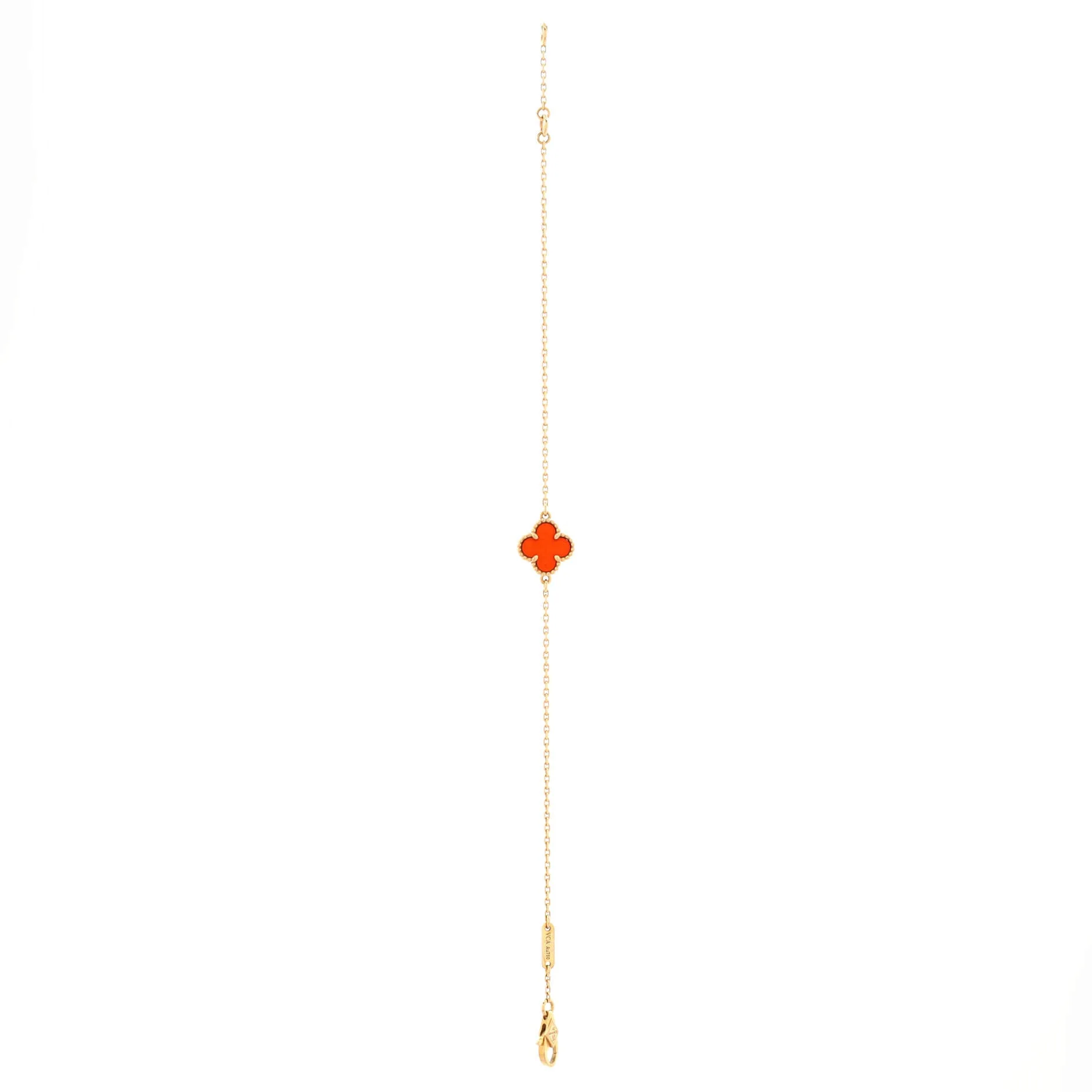 Sweet Alhambra Bracelet 18K Rose Gold and Carnelian