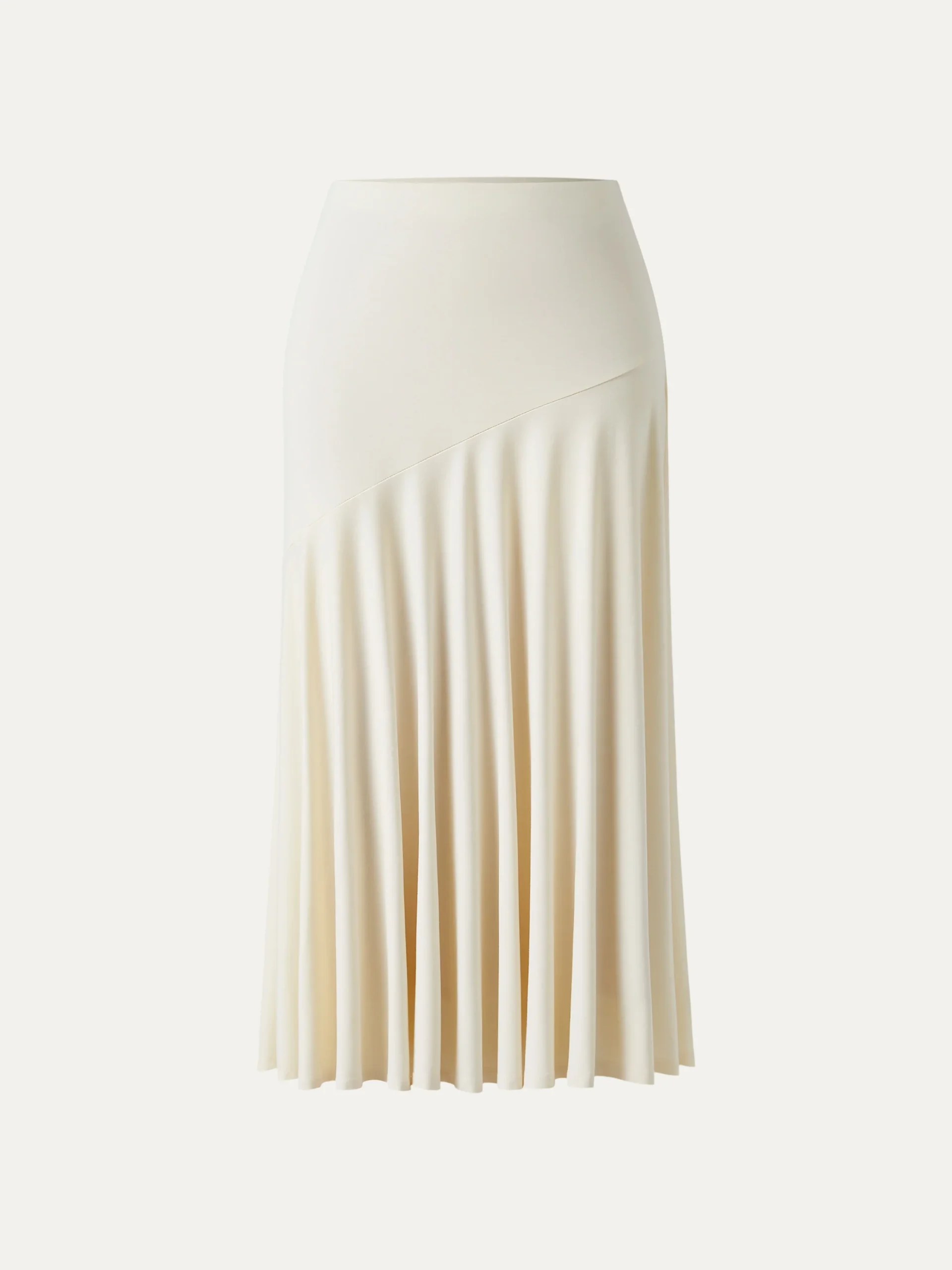 Icy Ponte Midi Rise Doudle-Layered Midi Skirt
