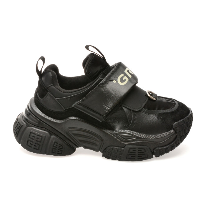 Pantofi sport GRYXX negri, 25812, din material textil si piele naturala