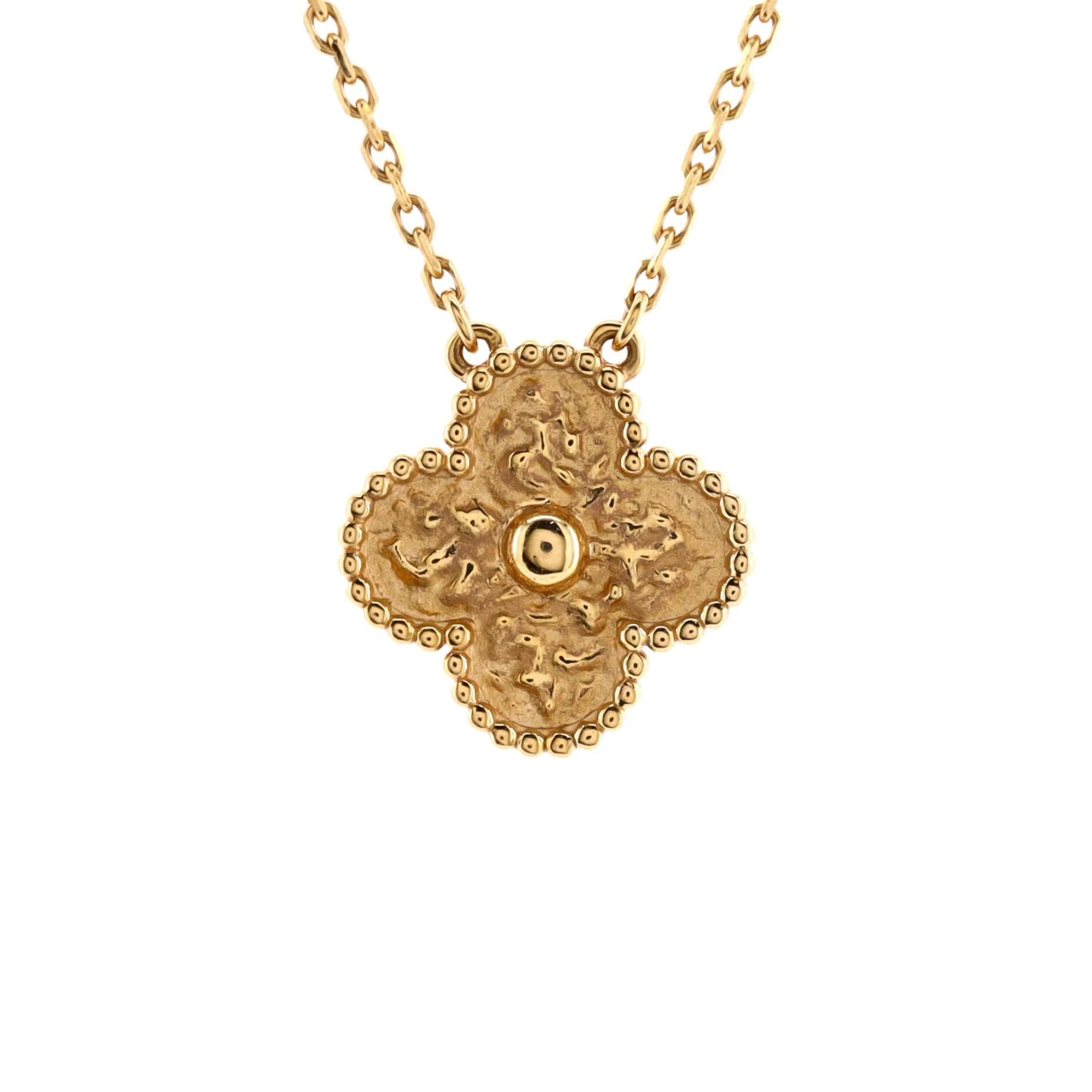 Vintage Alhambra Pendant Necklace 18K Yellow Gold