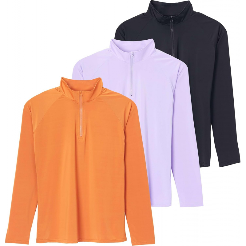 AURETOP 3 Pack: Women's 1/4 Zip Rash Guard