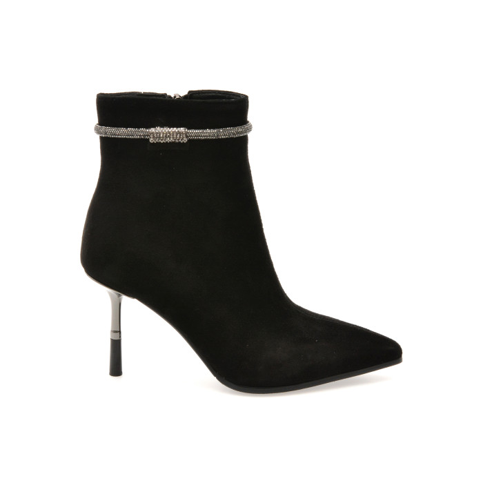Botine elegante EPICA negre, 202726, din piele intoarsa