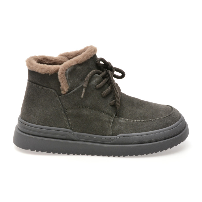 Ghete GRYXX negre, 36001, din piele intoarsa
