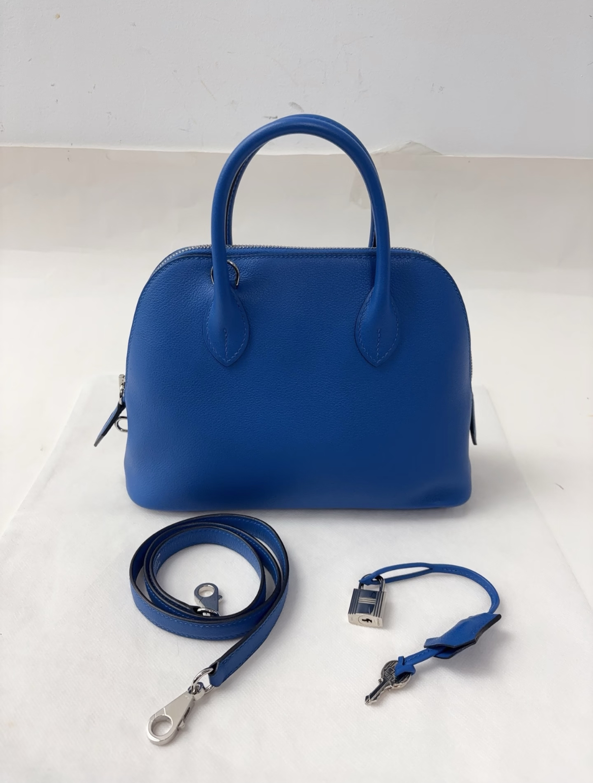 Hermès Bolide 25 Blue silver Buckle Custom