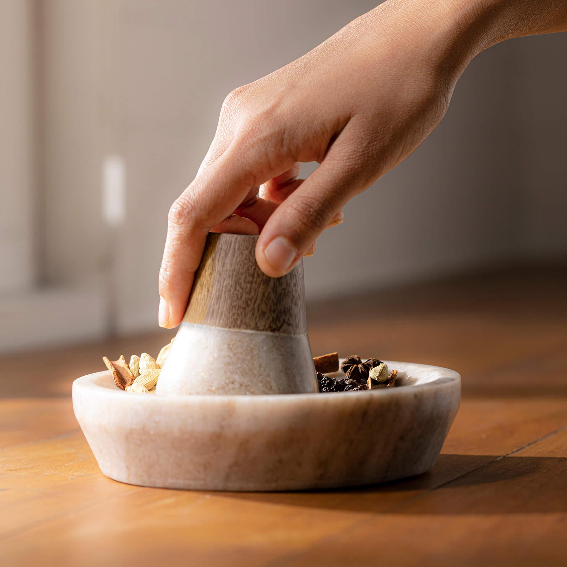 Marble Mortar and Pestle