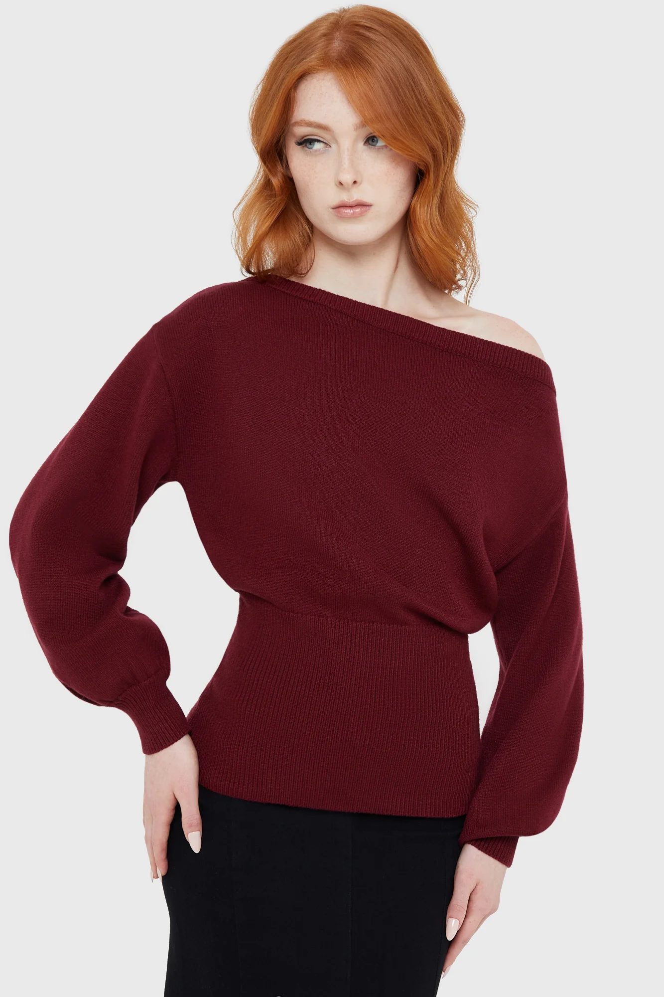 Red Gothic Style Long‑Sleeve Slim Fit Casual Top