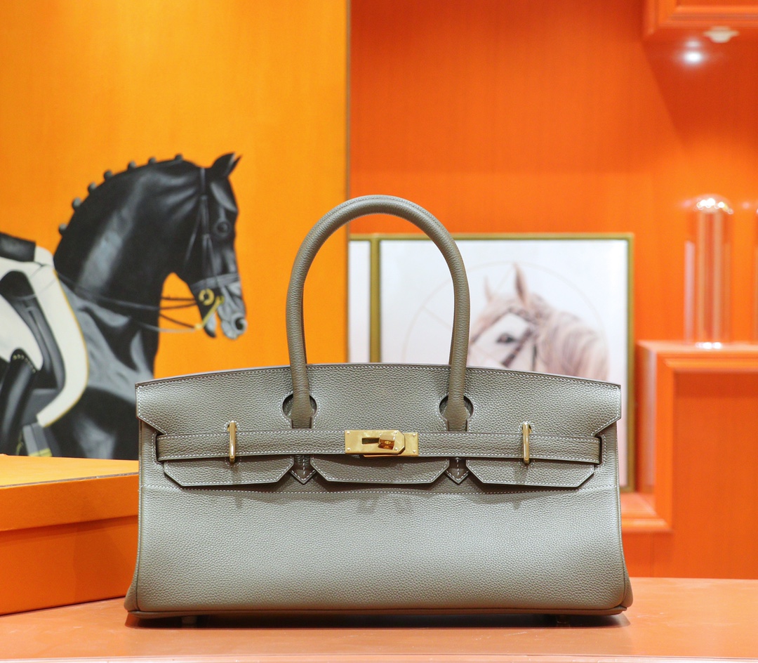 Hermès Birkin platinum bag, ivory color, Togo style, fully hand-sewn, gold buckle, 29-42cm long customization