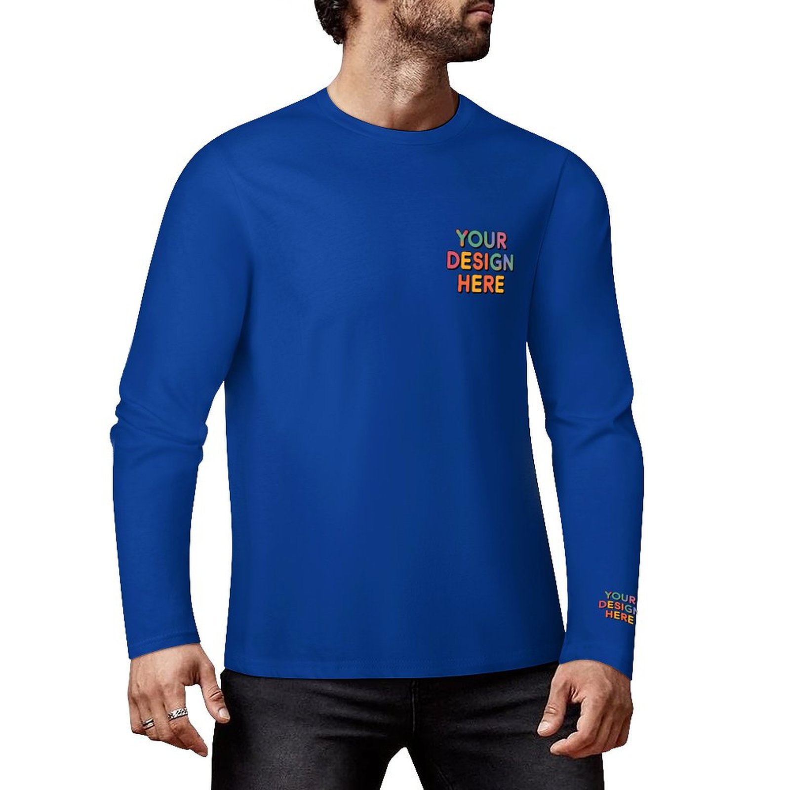 Custom Men’s Premium 160g Pure Cotton Long Sleeved T-Shirt